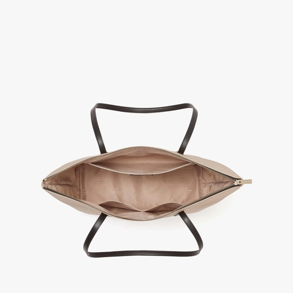 Kate Spade Kitt Colorblock Warm Beige Large Nylon Tote With Dustbag NWT - Picture 6 of 12